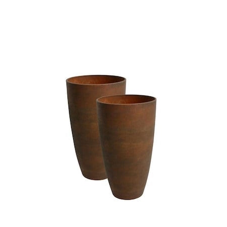Algreen Acerra 11.5 in. by 20 in. Height Curved Vase Planters, Marble, 2PK 43728